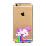 iPhone SE / 8 / 7 Handyhülle - Case aus biegsamem Plastik - Einhorn übergibt sich mit Regenbogen