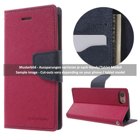 Goospery - Sony Xperia X Performance Hülle - Handy Bookcover - Fancy Diary Series - pink/navy