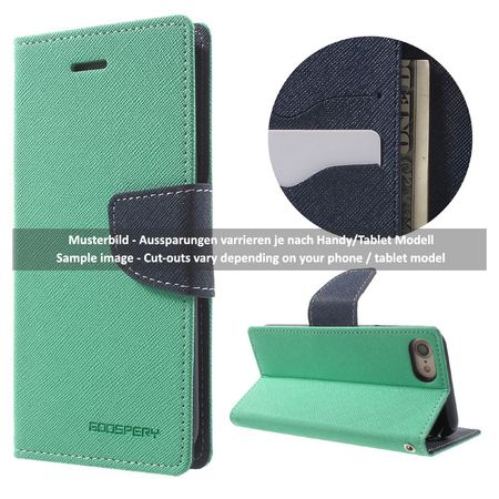 Goospery - Sony Xperia X Performance Hülle - Handy Bookcover - Fancy Diary Series - mint/navy