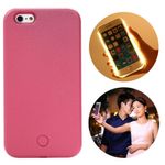 Hülle für iPhone 6 Plus/6S Plus - Case aus Plastik - mit Selfie LED Licht - rosa
