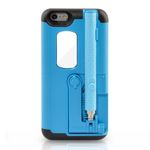 Hülle für iPhone 6 Plus/6S Plus - Case aus Plastik/Silikon - mit Selfie Stick, Spiegel und Auslöseknopf - blau
