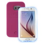 Lumee - Hülle für Samsung Galaxy S6 - Case aus Plastik - mit Selfie LED Licht - rosa