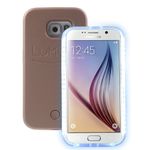 Lumee - Hülle für Samsung Galaxy S6 - Case aus Plastik - mit Selfie LED Licht - rosegold