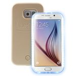 Lumee - Hülle für Samsung Galaxy S6 - Case aus Plastik - mit Selfie LED Licht - gold