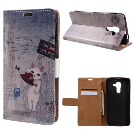 Hülle für BlackBerry DTEK60 - Case aus Leder - England Flagge und Katze