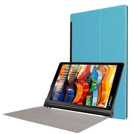 Hülle für Lenovo Yoga Tab 3 10 - Cover aus Leder - mit Standfunktion - hellblau