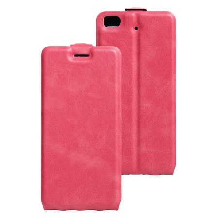 Handyhülle für Xiaomi Mi 5s - Leder Flip Case - vertikal - mit Fotofach - rosa