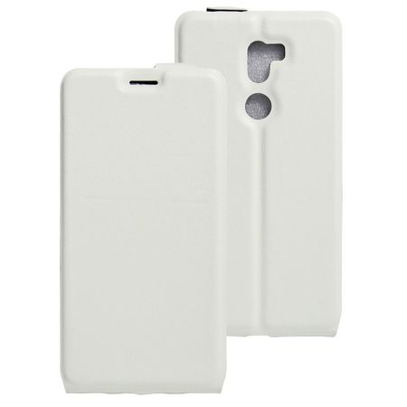 Handyhülle für Xiaomi Mi 5s Plus - Leder Flip Case - vertikal - mit Fotofach - weiss