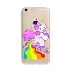 iPhone 6/6S Handyhülle - Case aus biegsamem Plastik - Einhorn Regenbogen-Kacki