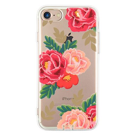 iPhone 6 Plus/6S Plus Hülle - Biegsames Plastik Case - Pink Floral Flowers