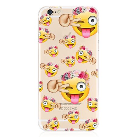 iPhone 6 Plus/6S Plus Hülle - Biegsames Plastik Case - Snapchat Zungen-Emoji