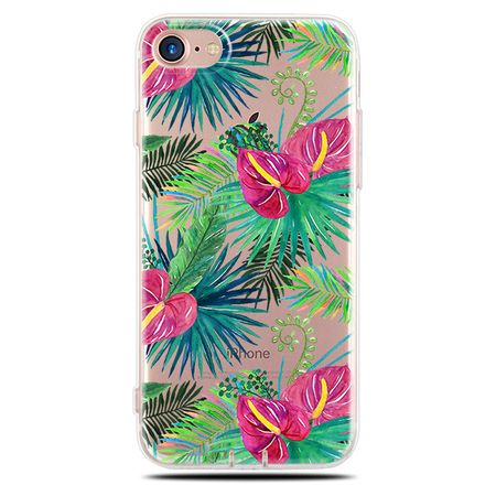 iPhone 8 Plus / 7 Plus Hülle - Biegsames Plastik Case - Tropische Pflanzenwelt Blumen