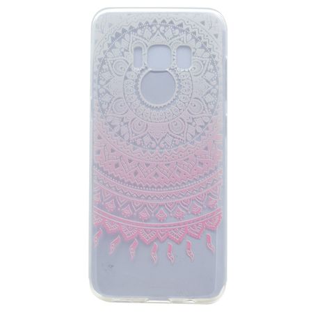 Samsung Galaxy S8 Plus Handy Case - Hülle aus flexiblem Plastik - pinke Mandala Blume