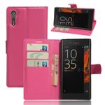 Sony Xperia XZ/XZs Handy Case - Hülle aus Leder - mit Litchitextur und Standfunktion - rosa