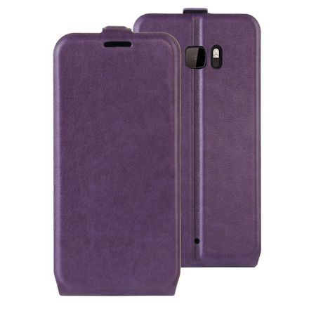 HTC U Ultra Hülle - Crazy Horse Leder Flip Case - vertikal - purpur