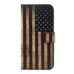 Huawei P10 Handycase - Hülle aus Leder - USA Flagge im Retrolook