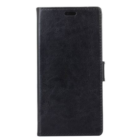 Huawei P8 Lite (2017) Handy Case - Crazy Horse Leder Flip Case - schwarz