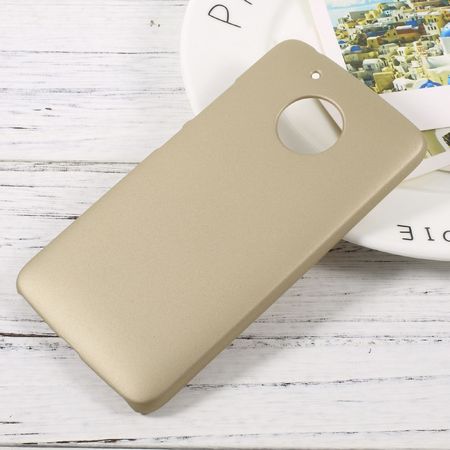 Motorola Moto G5 Handyhülle - Case aus gummiertem Hartplastik - gold