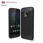 Motorola Moto G5 Plus Handy Case - Hülle aus elastischem TPU Plastik - mit Karbonmuster - schwarz