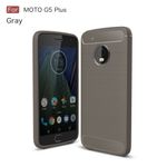 Motorola Moto G5 Plus Handy Case - Hülle aus elastischem TPU Plastik - mit Karbonmuster - grau