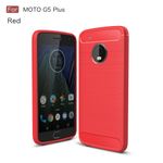 Motorola Moto G5 Plus Handy Case - Hülle aus elastischem TPU Plastik - mit Karbonmuster - rot