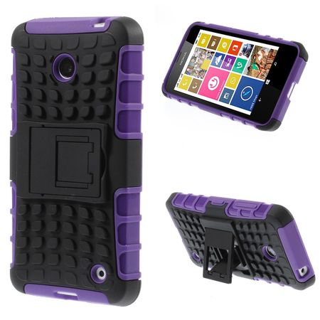 Nokia Lumia 630/635 Hülle - Case aus Hart- und TPU Plastik - mit Kickstand - purpur