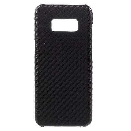 Samsung Galaxy S8 Plus Handy Case - Hülle aus Plastik - lederartige Oberfläche - Carbonlook - schwarz