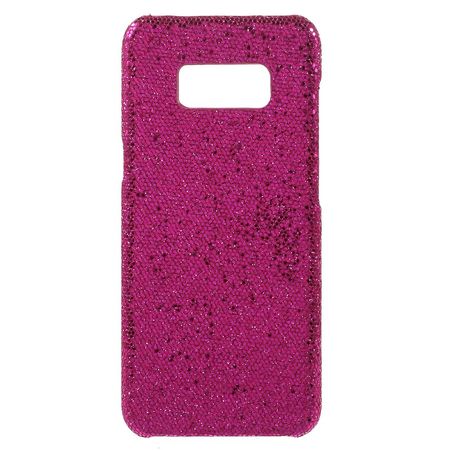 Samsung Galaxy S8 Plus Handy Case - Hülle aus Plastik - lederartige Oberfläche - Glitzer- rosa