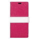 Motorola Moto Z Play Bookcover - Handyhülle aus Leder - mit farbigem Balken - rosa
