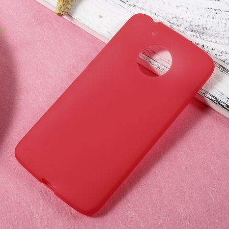 Lenovo Moto G5 Handy Case - Hülle aus elastischem TPU Plastik - matt - rot