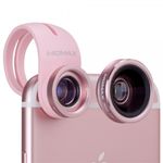 Momax - X Lens 3 in 1 Set - 120° Weitwinkel, 15X Makro und 180° Fisheye Linsen - mit Universal Clip - rosegold