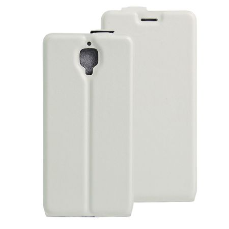 OnePlus 3/3T Handyhülle - Crazy Horse Leder Flipcase - vertikal - mit Foto Fach - weiss