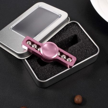 Fidget Finger Spinner - aus Aluminium - mit sechs Stahlkugeln - rosegold