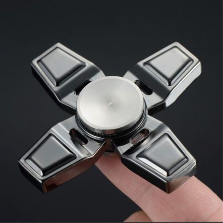 Xosoy - Quadrangle Finger Fidget Spinner - lange Spinn Zeit - dunkelgrau