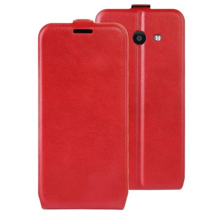 Samsung Galaxy J7 (2017) Hülle - Crazy Horse Leder Case - vertikal - rot