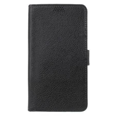 Samsung Galaxy J7 (2017) Handy Case - Hülle aus Leder - mit Litchitextur - schwarz