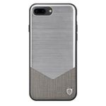 Nillkin - Handy Hülle für iPhone 8 Plus / 7 Plus - Cover aus Aluminium/Leder - Lensen Series - silber