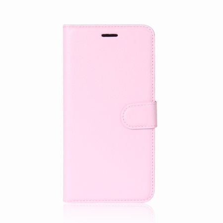 Handyhülle für OnePlus 5 - Case aus Leder - mit Litchitextur und Standfunktion - pink