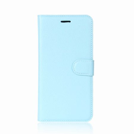 Handyhülle für OnePlus 5 - Case aus Leder - mit Litchitextur und Standfunktion - blau