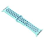 Apple Watch (42/41/40/38mm) Silikon Armband - gelocht - cyan