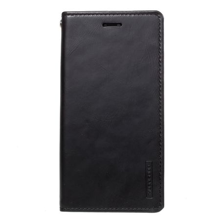 Goospery - iPhone XS / X Handyhülle - Case aus Leder - Bluemoon Flip Series - schwarz