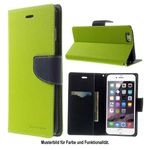 Goospery - Samsung Galaxy J7 (2017) Hülle - Handy Bookcover - Fancy Diary Series - lime/navy