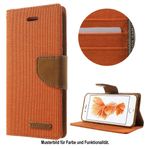 Goospery - Handyhülle für LG K10 (2017) - Bookcover - Canvas Diary Series - orange/camel