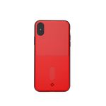 Totu - iPhone XS / X Hülle - Case aus Leder/Plastik - im Carbon Style - rot