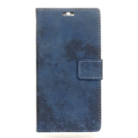 LG Q6 / Q6 Plus Handy Hülle - Cover aus Leder - Vintage Look - blau