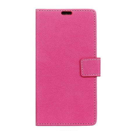 Huawei Y5 (2017) / Y6 (2017) Hülle - Case aus Leder - mit Kreuzmuster - rosa