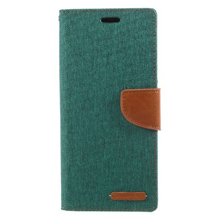 Goospery - Handyhülle für Samsung Galaxy Note 8 - Bookcover - Canvas Diary Series - grün/camel