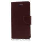 Goospery - Handyhülle für LG Q6 / Q6 Plus - Case aus Leder - Bravo Diary Series - weinrot