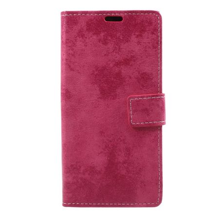 Sony Xperia XA1 Plus Hülle - Handy Case aus Leder - im Vintage Look - rosa