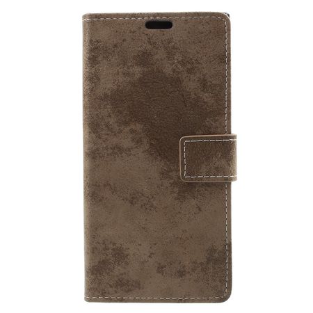 Sony Xperia XA1 Plus Hülle - Handy Case aus Leder - im Vintage Look - khakifarben